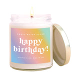 Happy Birthday Soy Candle - Clear Jar - Rainbow - 9 oz