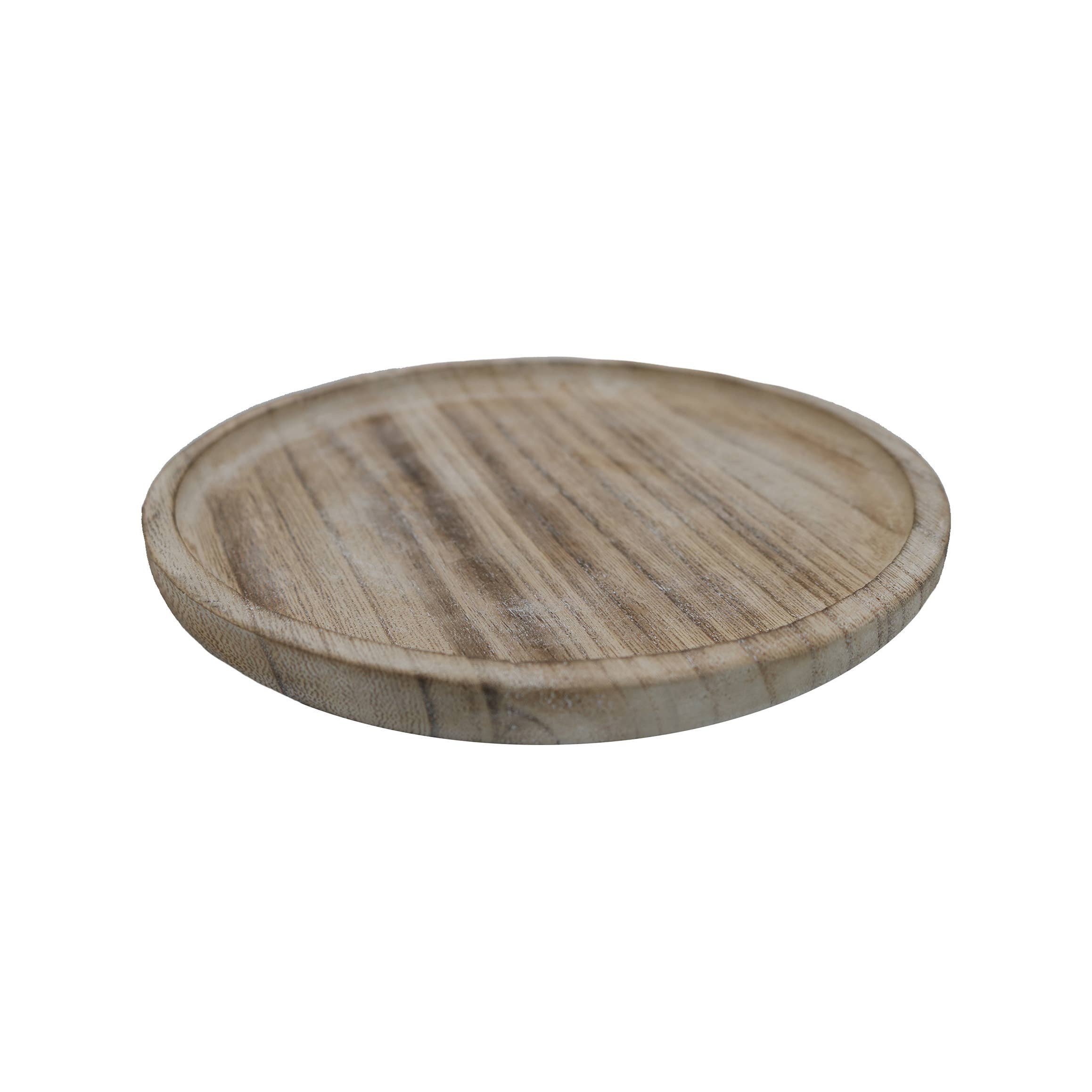 Round Wood Tray - Rustic - 7x7"
