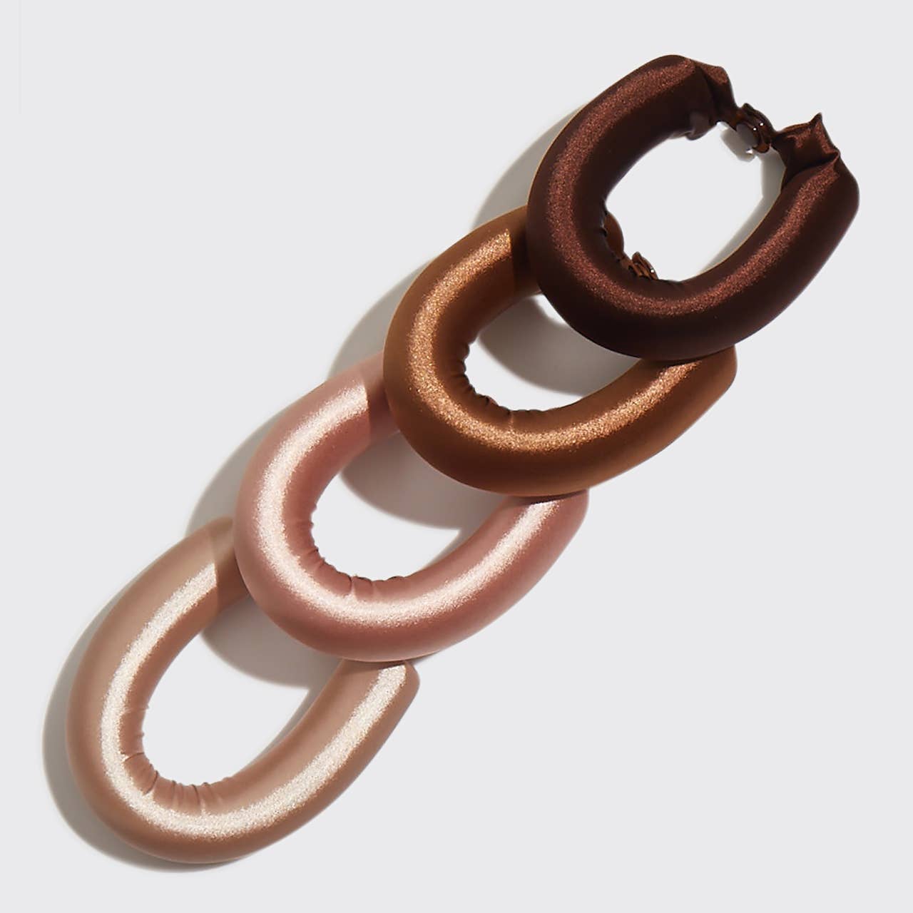 Satin Jumbo Flexi Rods - Rosewood (4 PCs): Effortlessly achieve smooth, voluminous, and frizz-free curls with these satin rods.