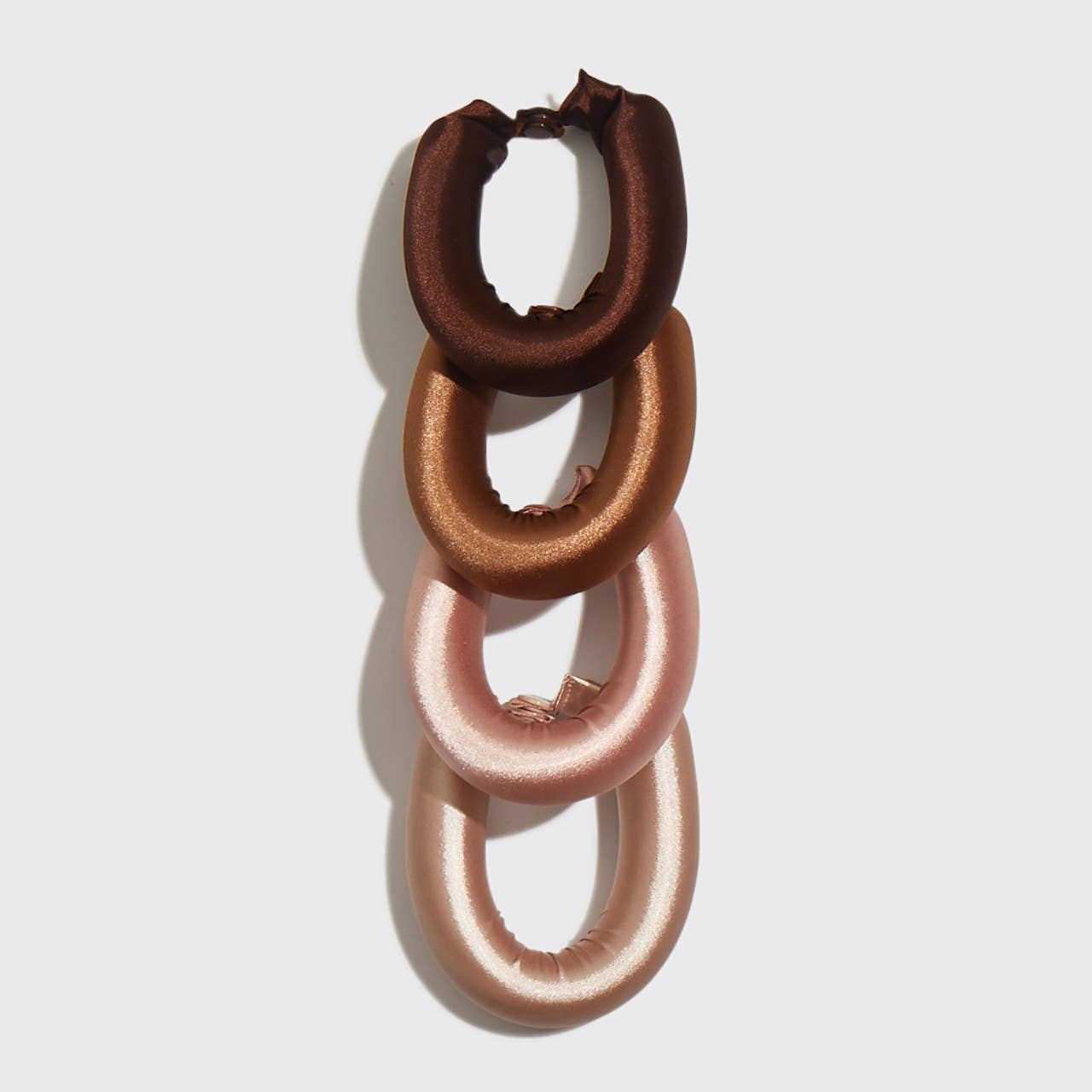Satin Jumbo Flexi Rods - Rosewood (4 PCs): Effortlessly achieve smooth, voluminous, and frizz-free curls with these satin rods.